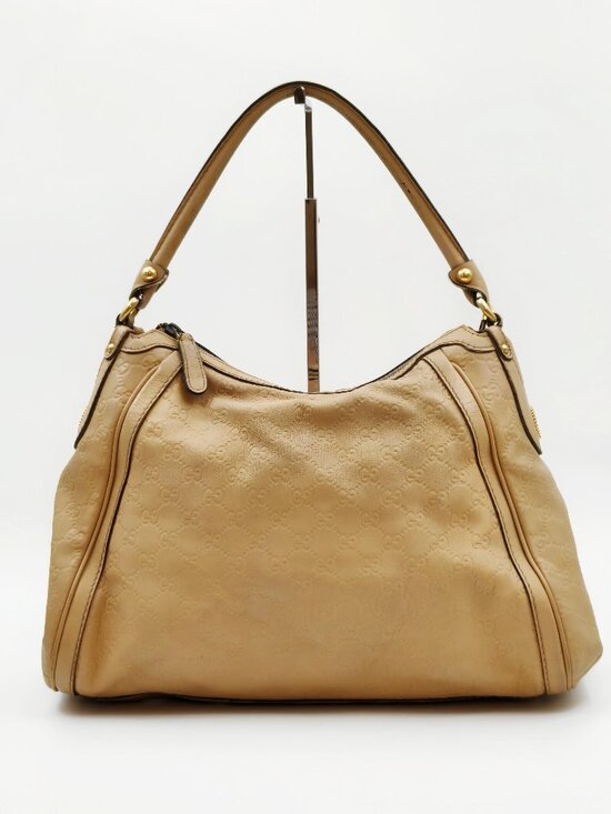 Gucci Handbags - Gucci Guccissima Leather Hobo Shoulder Bag Beige Large Tote 282297